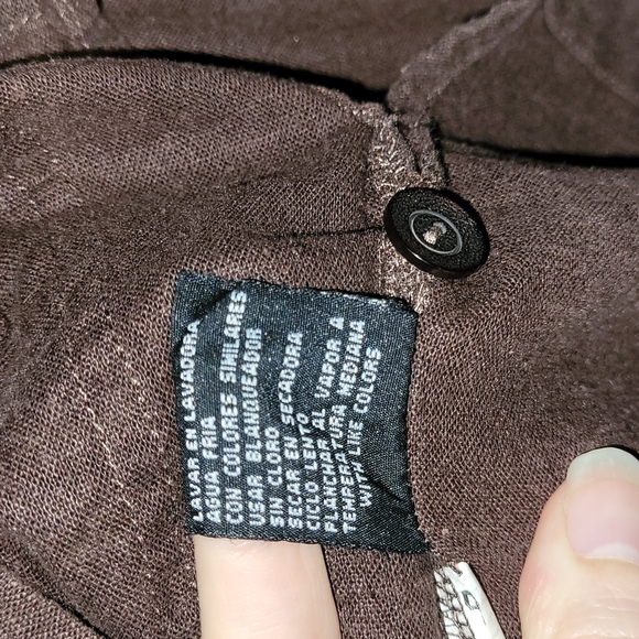 [EUC] ERIKA Vintage Boho Brown & Cream Embroidered 3/4 Sleeve Button-down Jacket - Picture 12 of 12